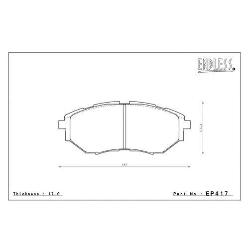 ENDLESS EP417CCA Тормозные колодки перед для Subaru LEGACY Turbo/2.5GT/3.6/OUTBACK 3.6R/TRIBECA