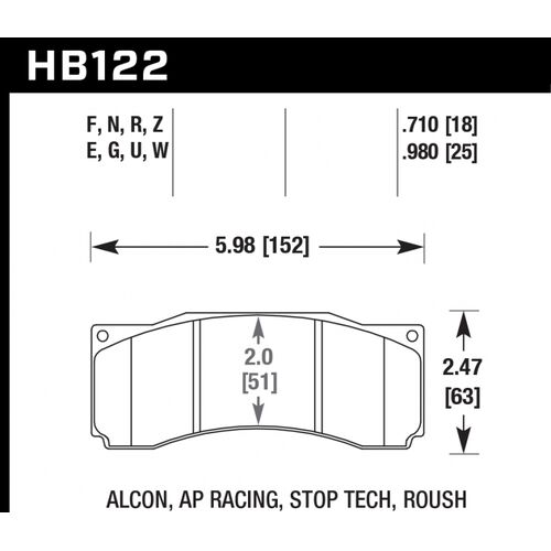 HAWK DTC-80 тормозные колодки под Alcon/AP Racing/Stoptech ST60