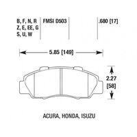 HAWK Blue 9012 передние тормозные колодки для Honda Civic Type R (Ek9)/Integra DC2/Prelude (BB)/Accord Type R/Legend