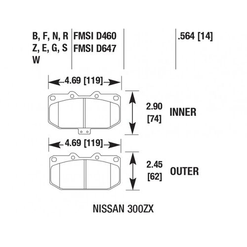 Brannor Ceramic передние тормозные колодки для Subaru Impreza WRX/ Nissan Silvia/180SX/300ZX