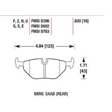 HAWK HPS задние тормозные колодки для Bmw 316-328/Z3/Z4/MG ZT-T/Wiesmann MF 28 (E46/E85/E86)