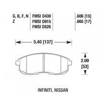HAWK HPS Тормозные колодки перед INFINITI FX35/FX45/G35/M35/M45, NISSAN 350Z  (не-Brembo) / JUKE
