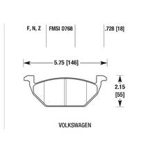 HAWK HP Plus Передние тормозные колодки для Skoda Octavia A7/Leon 5F/Arona/Golf 7/Polo (aw)/Audi A1 (gb) (под 276мм диск)