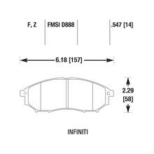 Hawk HPS передние тормозные колодки для INFINITI G/ M/ FX / EX/ Murano (Скобы)