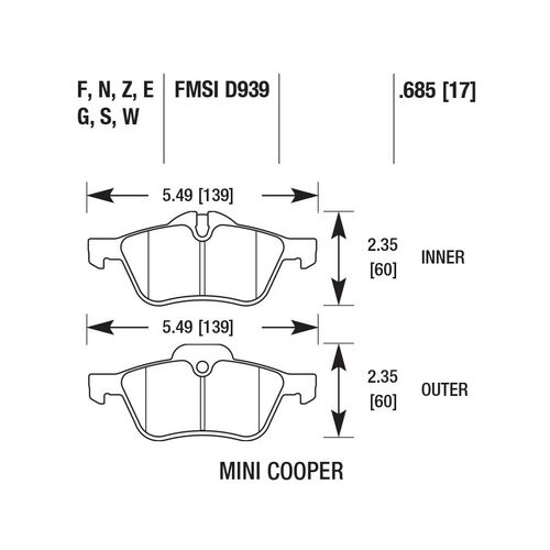 HAWK PC передние тормозные колодки для Mini Cooper S (R53/R52)/One/Cooper (R50) (под 276мм диск)