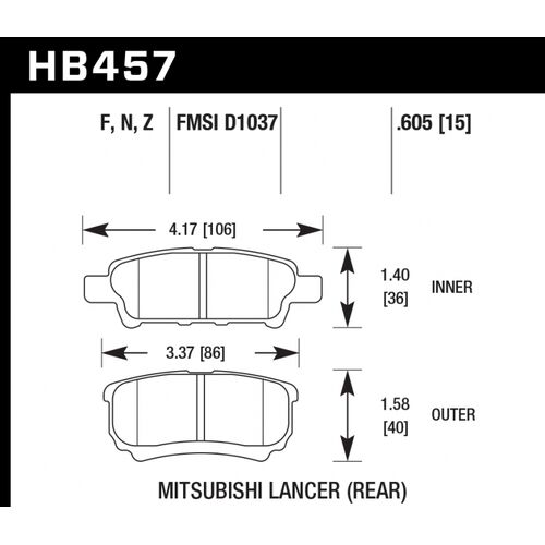 HAWK HPS задние тормозные колодки для Mitsubishi Lancer 9-10/Jeep Compass/Partiot HAWK HPS задние тормозные колодки для Mitsubishi Lancer 9-10/Jeep Compass/Partiot