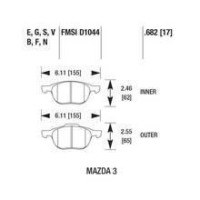 HAWK Street 5.0 Передние тормозные колодки для Ford Focus (mk2/mk3)/Mazda 3