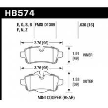 HAWK HP Plus Задние тормозные Колодки для MINI COOPER S (R56) (2007+)