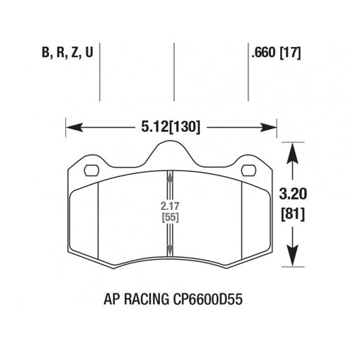 HAWK Perf. Ceramic тормозные колодки для AP Racing CP6600 HAWK Perf. Ceramic тормозные колодки для AP Racing CP6600