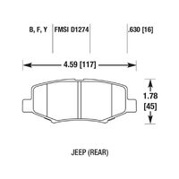 Brannor Ceramic задние тормозные колодки для Jeep Liberty USA (08-12)/Wrangler (07-17)