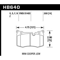 HAWK HPS передние тормозные колодки для Mini Cooper/Clubman/Coupe R55/R56/R57/R58/R59 JCW (Brembo)