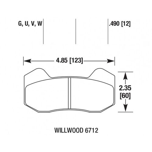 HAWK DTC-60 тормозные колодки для суппортов Wilwood 6712 (12mm)