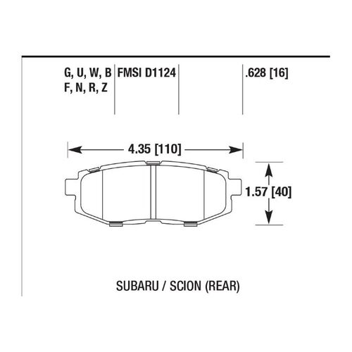 HAWK DTC-30 задние тормозные колодки для Subaru BRZ/Forester/Tribeca/GT86