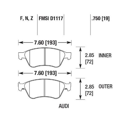 BRANNOR передние тормозные колодки для AUDI S6/S8/A8/Phaeton (c6/d3) (под 360/385мм диск)