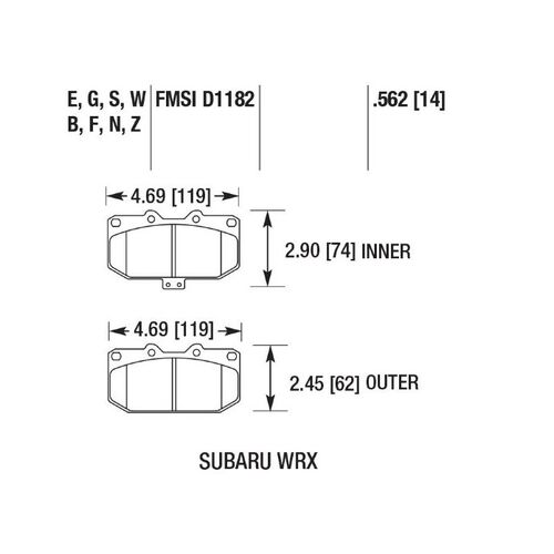 HAWK HP Plus передние тормозные колодки для Subaru Impreza WRX/Nissan Silvia/Skyline/300zx/Mitsubishi GTO/3000GT (Sumitomo)