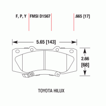 Колодки тормозные HB703Y.665 HAWK LTS передние Toyota HILUX 2005+