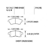 HAWK HPS передние тормозные колодки для Opel Astra J/Zafira/Mokka/Chevrolet Cruze (под 300мм диск)