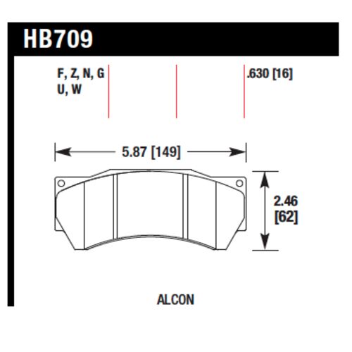 HAWK HP Plus тормозные колодки для суппортов Alcon Monoblock 6 HAWK HP Plus тормозные колодки для суппортов Alcon Monoblock 6