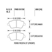 HAWK DTC-30 передние тормозные колодки для Ford Fiesta ST (mk7)/Fiesta (mk8) 1.0-1.5L/Ariel Atom (19+) 2.0L turbo