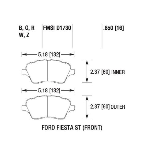 HAWK DTC-30 передние тормозные колодки для Ford Fiesta ST (mk7)/Fiesta (mk8) 1.0-1.5L/Ariel Atom (19+) 2.0L turbo