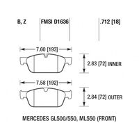 HAWK HPS 5.0 передние тормозные колодки для Mercedes GLE63/GLE500/GLS500/GL/ML (W166/X166/C292)