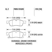 Колодки тормозные 36-1629 PowerStop Z36 передние БЕЗ спорт пакета AMG, MB ML350, GL350, GL450