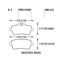 HAWK HPS 5.0 задние тормозные колодки для Mercedes A45 AMG/ CLA45 AMG/ML63/GL63/SLK55