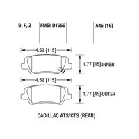 Brannor Ceramic задние тормозные колодки для Cadillac ATS (12-16)