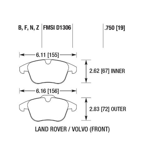 HAWK HPS передние тормозные колодки для Land Rover Freelander/Evoque/Mondeo 4/S60/S80/V60/V70/XC70 HAWK HPS передние тормозные колодки для Land Rover Freelander/Evoque/Mondeo 4/S60/S80/V60/V70/XC70
