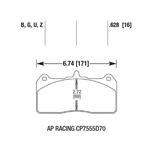 Hawk HP Plus тормозные колодки для AP Racing Radi-Cal CP7555D70, Caliper CP8520 / CP8521 / CP8522 Hawk HP Plus тормозные колодки для AP Racing Radi-Cal CP7555D70, Caliper CP8520 / CP8521 / CP8522