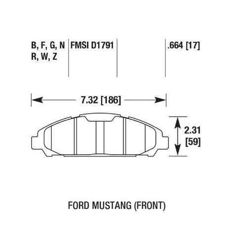 DC brakes RT2 передние тормозные колодки Ford Mustang 6 3.7L (под 320мм диск)