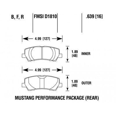 Brannor Ceramic задние тормозные колодки для Ford Mustang (mk6) 5.0/2.3L turbo