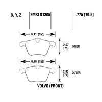 HAWK LTS Передние тормозные колодки для Volvo S60/S80/V60/V70/XC70 (2007-2016) (под 316/336мм тормозной диск)