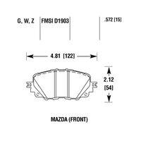 HAWK DTC-60 передние тормозные колодки для Mazda MX5 (mk4) (2015+)