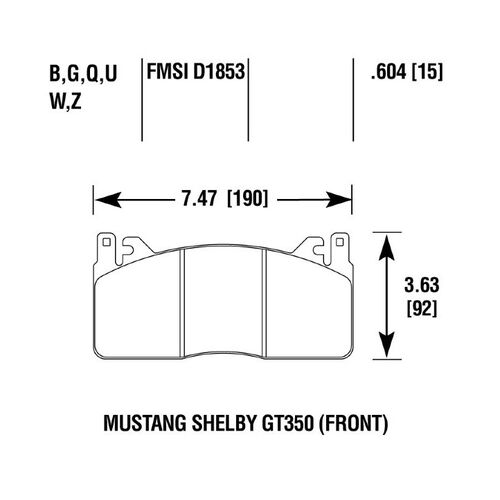 DC Brakes RT2 передние тормозные колодки для Ford Mustang GT350 (Shelby) DC Brakes RT2 передние тормозные колодки для Ford Mustang GT350 (Shelby)