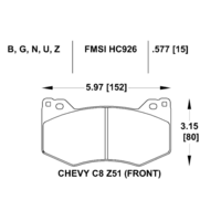 HAWK PC передние тормозные колодки для Chevrolet Corvette C8 Z51/Cadillac CT4-V/CT5-V (2020+)