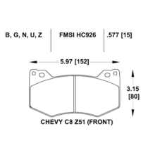 HAWK PC передние тормозные колодки для Chevrolet Corvette C8 Z51/Cadillac CT4-V/CT5-V (2020+)