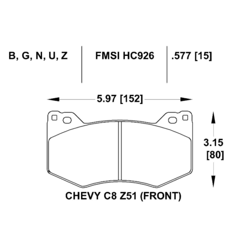 HAWK PC передние тормозные колодки для Chevrolet Corvette C8 Z51/Cadillac CT4-V/CT5-V (2020+) HAWK PC передние тормозные колодки для Chevrolet Corvette C8 Z51/Cadillac CT4-V/CT5-V (2020+)