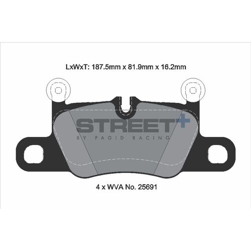 PAGID STREET+ Задние тормозные колодки для Porsche 911 (991.2/992) Carrera 4/4S/GTS/Cayenne Turbo 536