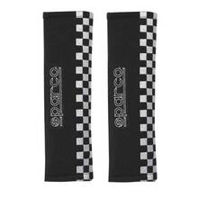 SPARCO 01090S4NR Накладки на ремни тюнинг, 2 Sparco SPORT, черный с флагом, 2 шт
