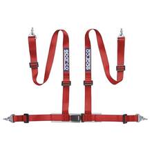 SPARCO 04604BM1RS Ремень,ремни безопасности BM1, тюнинг, 4 точки, 2 , ECE, крючки, красный