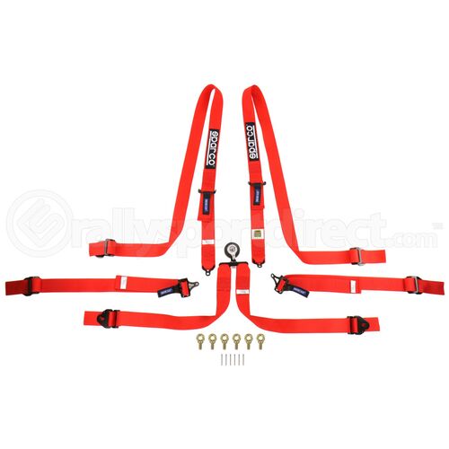 SPARCO 04818RALPDRS Ременьремни безопасности, FIA 8853-2016, HANS, 6 точек, 2, pull down, красный