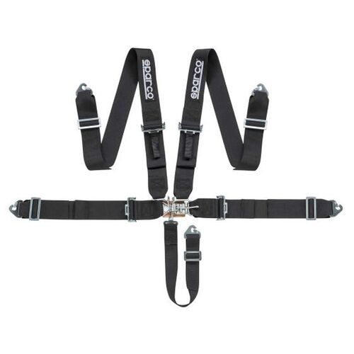 SPARCO 04806SFINR Ремни безопасности SFI LATCH  LINK 5 точек 332, пряж.регул. сталь, чёрный