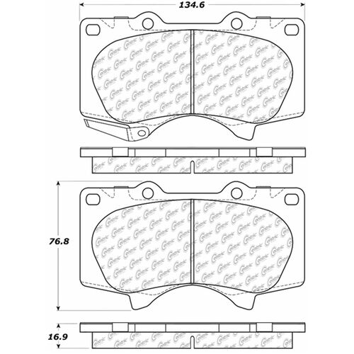 STOPTECH 105.09760 Передние тормозные колодки, керамика, Toyota 4RUNNER - FJ CRUISER - SEQ 2000-08
