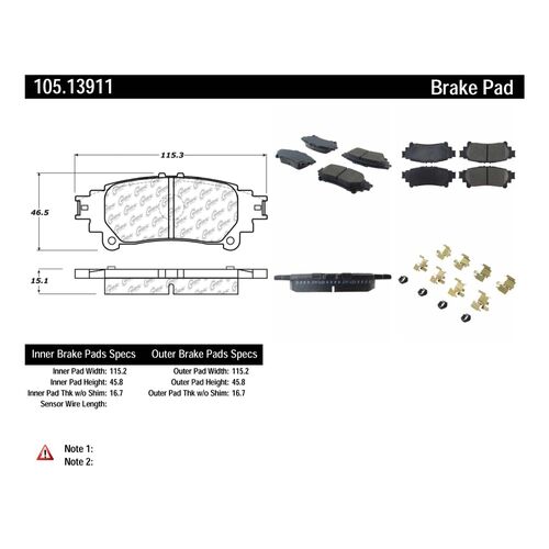 STOPTECH CERAMIC Тормозные колодки задние для LEXUS GS350 2013+