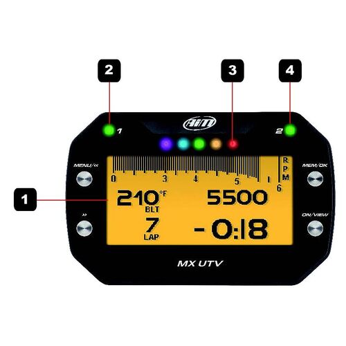 AIM X85MXUTV001 Дисплей логгер с датчиком температуры ремня вариатора для UTV