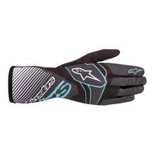 ALPINESTARS Перчатки для картинга TECH 1 K RACE v2 CARBON. чёрный/бирюзовый. р-р M