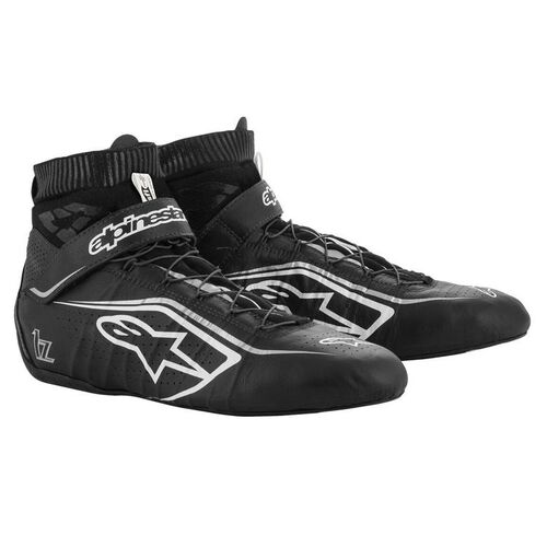 ALPINESTARS 2715020_1219_12 Ботинки для автоспорта TECH 1Z v2. FIA 8856-2018. чёрный/белый/серебро. р-р 45.5 (12)