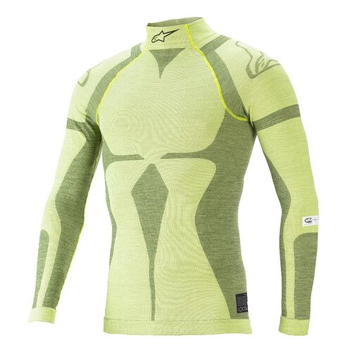 ALPINESTARS 4755020_556_XL/XXL Майка/футболка для автоспорта ZX EVO v2 LS TOP. FIA 8856-2018. жёлтый/чёрный. р-р XL/XXL