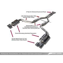 AWE Выхлопная система Porsche Panamera 2/4 a Track Exhaust (2014+) - Chrome Silver Tips